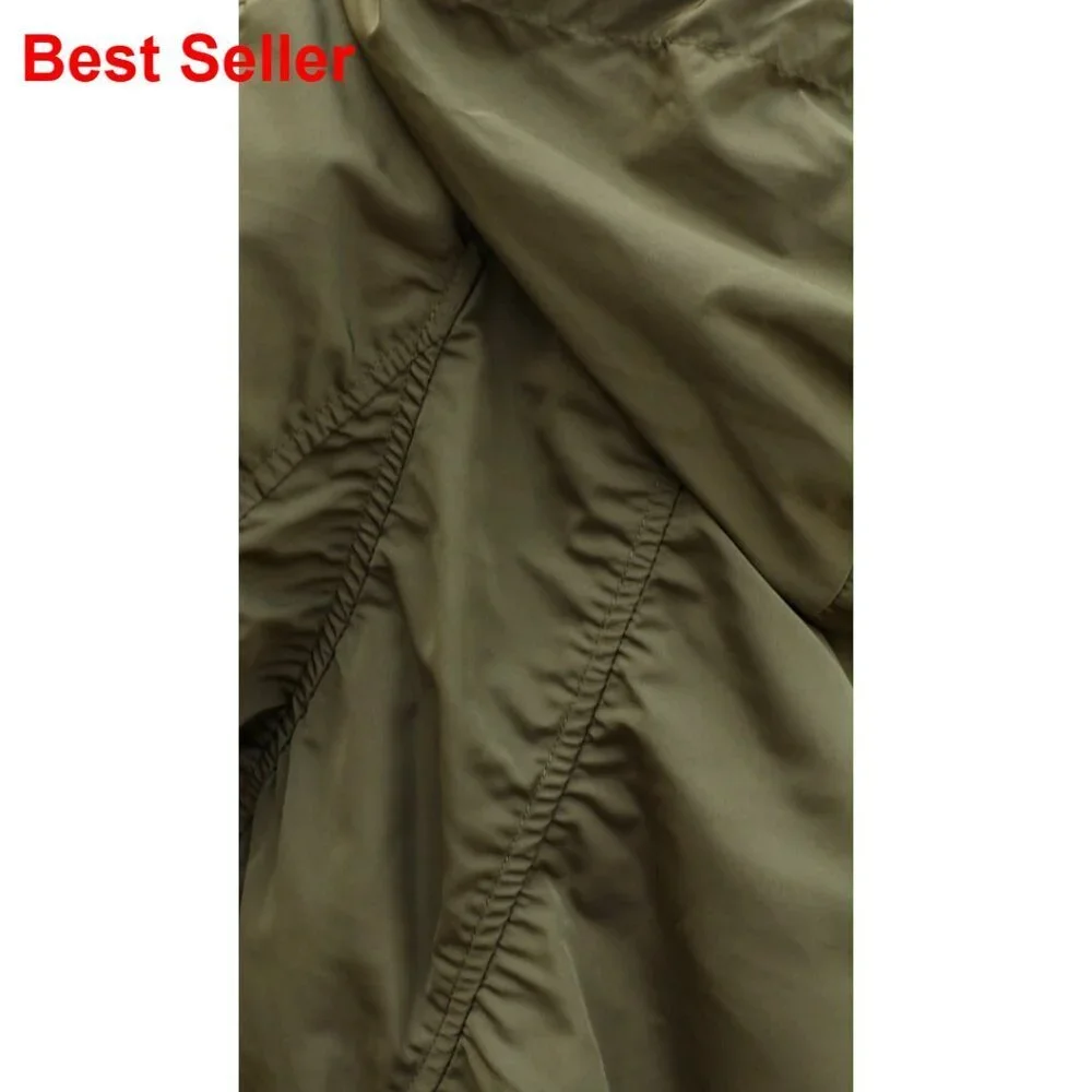 Windbreaker Crop Jacket with Hidden Hood and Pockets